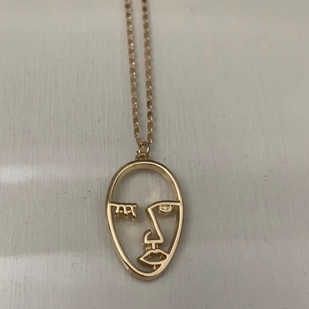 Gold Face Necklace